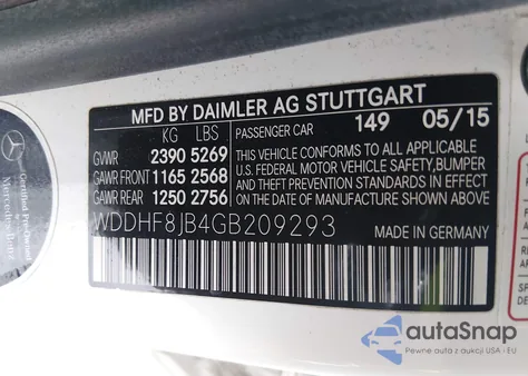 2016 Mercedes-Benz E 350 4Matic z USA, uszkodzony, nr VIN WDDHF8JB4GB209293